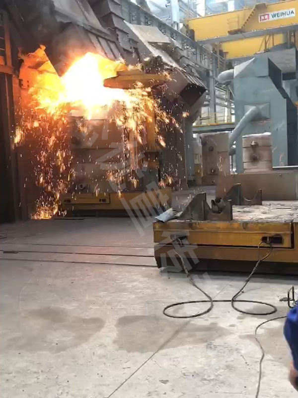 湖北黃石某冶金鑄管生產線配套鐵水包、球化包電動轉運車交付成功